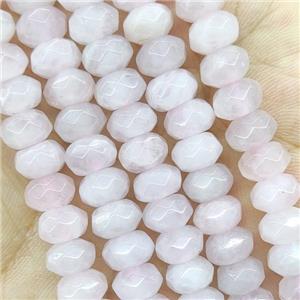 Rose Quartz Beads Faceted Rondelle, approx 6x10mm