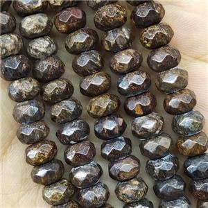 Bronzite Beads Faceted Rondelle, approx 4x6mm