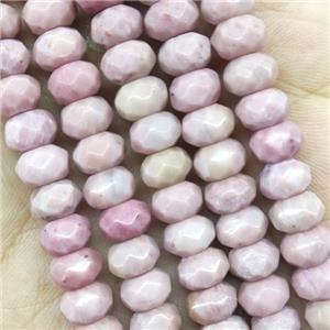 Pink Wood Lace Jasper Beads Faceted Rondelle, approx 5x8mm