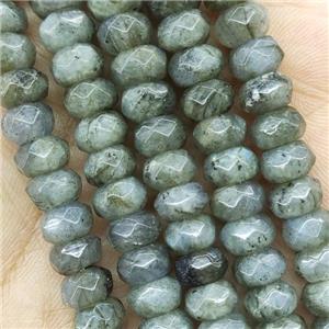 Natural Labradorite Beads Faceted Rondelle, approx 6x10mm