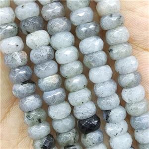 Natural Labradorite Beads Faceted Rondelle, approx 5x8mm