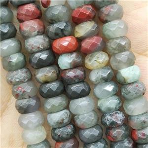 Bloodstone Beads Faceted Rondelle, approx 4x6mm