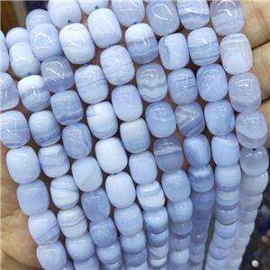Natural Blue Lace Agate Barrel Beads AAA-Grade, approx 9-12mm
