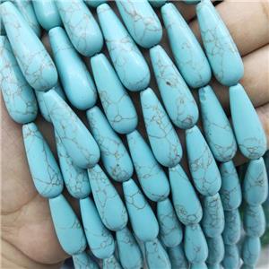 Blue Synthetic Turquoise Teardrop Beads, approx 10-30mm, 13pcs per st