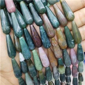 Indian Agate Teardrop Beads, approx 10-30mm, 13pcs per st