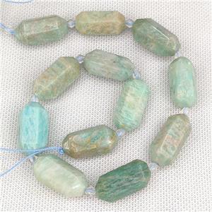 Green Amazonite Prism Beads Bullet, approx 13-27mm, 12pcs per st
