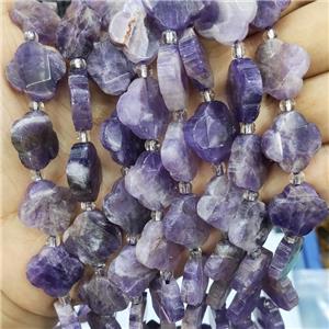 Amethyst Clover Beads Purple, approx 17mm, 19pcs per st
