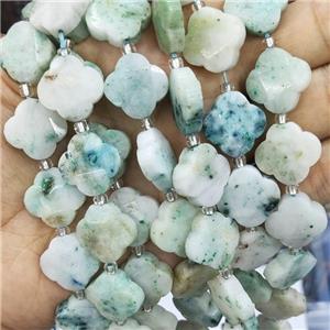 Chinese Chrysocolla Beads Clover, approx 17mm, 19pcs per st