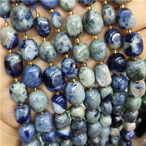Blue Sodalite Nugget Beads Freeform Polished, approx 10-15mm