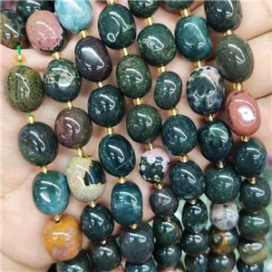 Ocean Jasper Nugget Beads Green Freeform Polished, approx 10-15mm