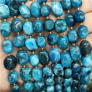 Blue Apatite Nugget Beads Freeform Polished, approx 10-15mm