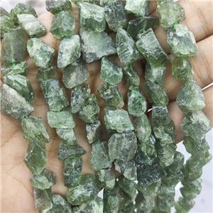 Green Peridot Nugget Beads Freeform Rough, approx 10-18mm