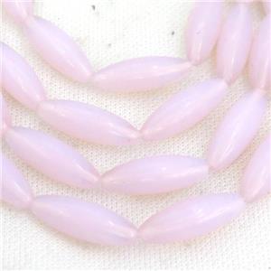 Pink Opalite Rice Beads Smooth, approx 10x30mm