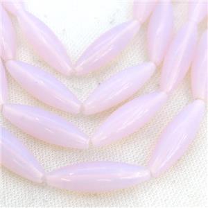 Pink Opalite Rice Beads, approx 12x40mm