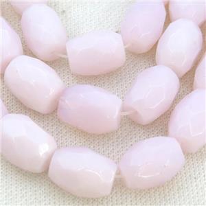 Pink Opalite Beads Faceted Barrel, approx 14x18mm