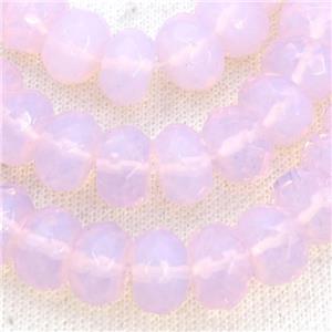 Pink Opalite Beads Faceted Rondelle, approx 8x12mm