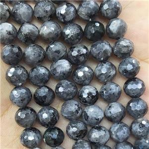 Black Labradorite Beads Faceted Round, approx 6mm dia