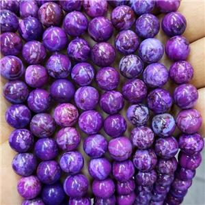 Round Sugilite Beads Purple Dye, approx 10mm dia