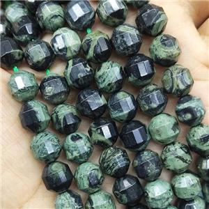 Green Kambaba Prism Beads, approx 8mm