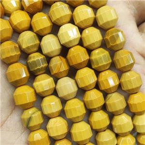 Yellow Mookaite Prism Beads, approx 8mm