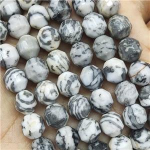 New Map Jasper Prism Beads Gray, approx 10mm