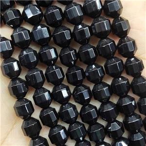 Black Onyx Agate Prism Beads, approx 10mm