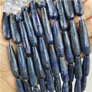 Blue Lapis Lazuli Teardrop Beads Faceted, approx 10x40mm, 10pcs per st