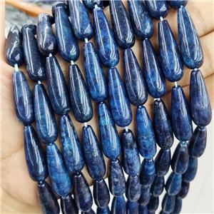 Natural Blue Apatite Beads Smooth Teardrop, approx 10x30mm, 13pcs per st
