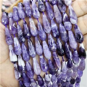 Purple Dogtooth Amethyst Beads Faceted Teardrop, approx 8x20mm, 19pcs per st