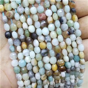 Chinese Amazonite Beads Faceted Coin Multicolor, approx 6mm