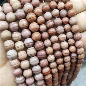 Brown Wood Lace Jasper Beads Smooth Round Dye, approx 10mm dia