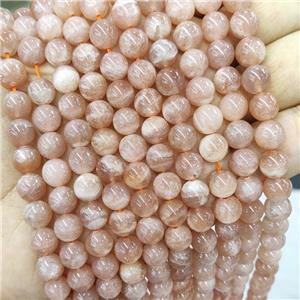 Gold Sunstone Beads Peach Smooth Round B-Grade, approx 8mm