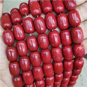 Natural Red Jasper Barrel Beads, approx 13x18mm
