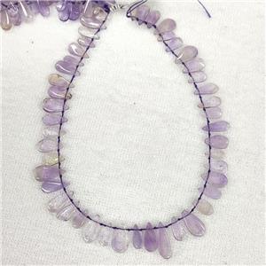 Ametrine Teardrop Beads Purple Graduated Topdrilled, approx 8-20mm