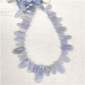 Blue Lace Agate Oval Beads Graduated Topdrilled, approx 10-40mm