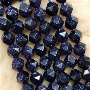 Blue Sandstone Beads Cut Round, approx 5-6mm