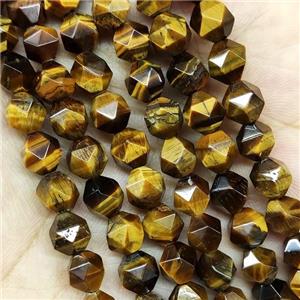 Tiger Eye Stone Beads StarCut Round, approx 9-10mm