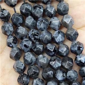 Black Labradorite Beads Starcut Round Larvikite, approx 5-6mm