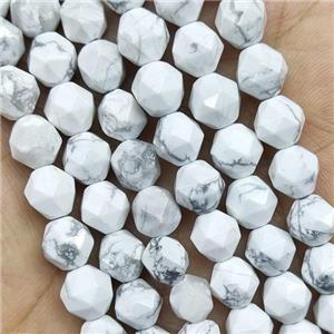 White Howlite Turquoise Beads Cut Round, approx 5-6mm