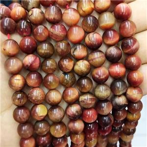 Peach Tiger Eye Stone Beads Round Smooth, approx 10mm dia