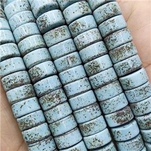 Natural Bodhi Tuquoise Heishi Spacer Beads Blue, approx 8mm