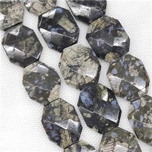 Gray Opal Beads Faceted Slice, approx 30-42mm