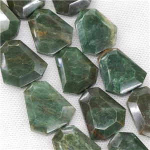 Natural Green African Verdite Beads Faceted Slice, approx 28-35mm