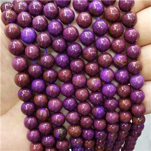 Purple Jasper Beads Smooth Round Dye, approx 8mm dia