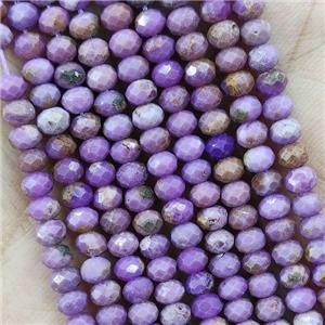 Purple Lepidolite Beads Faceted Rondelle, approx 4mm