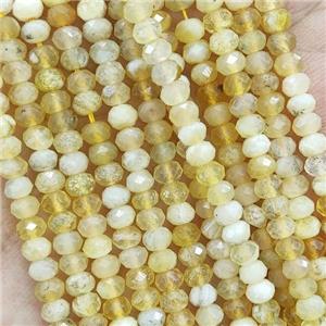 Natural Yellow Opal Beads Faceted Rondelle, approx 4mm