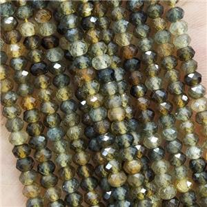Natural Green Tourmaline Beads Faceted Rondelle, approx 4mm