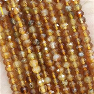Natural Yellow Tourmaline Beads Faceted Rondelle, approx 4mm