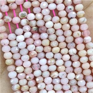 Natural Pink Opal Beads Faceted Rondelle, approx 4mm