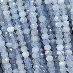 Natural Blue Lace Agate Beads Faceted Rondelle, approx 4mm